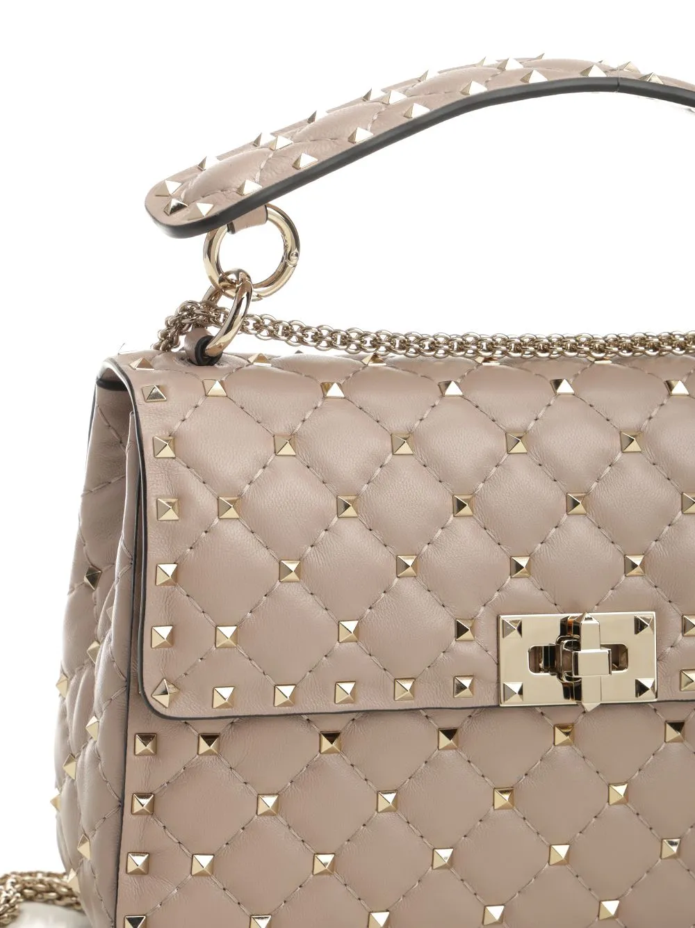 Rockstud Spike Shoulder Bags Beige sold by Wanan Luxury product image thumbnail 5