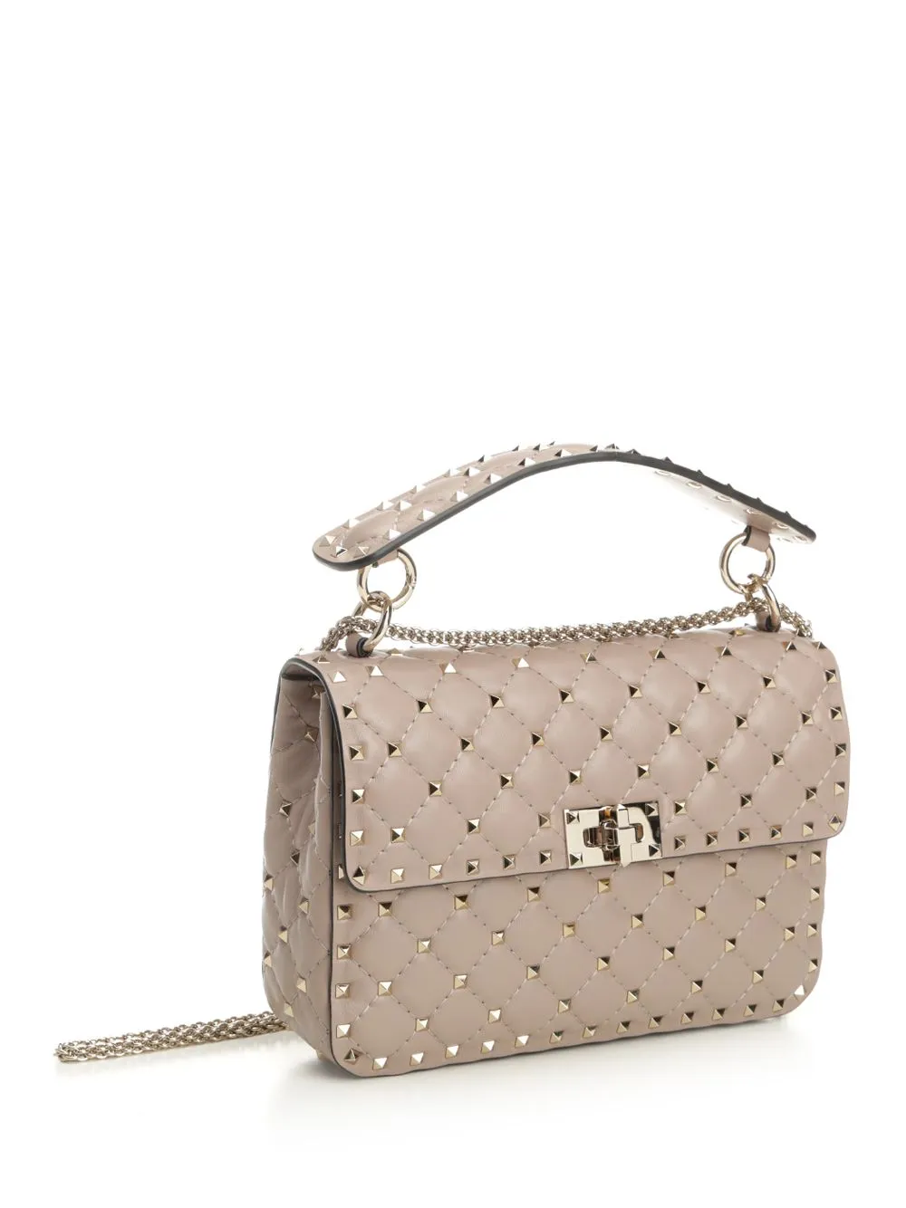 Rockstud Spike Shoulder Bags Beige sold by Wanan Luxury product image thumbnail 2