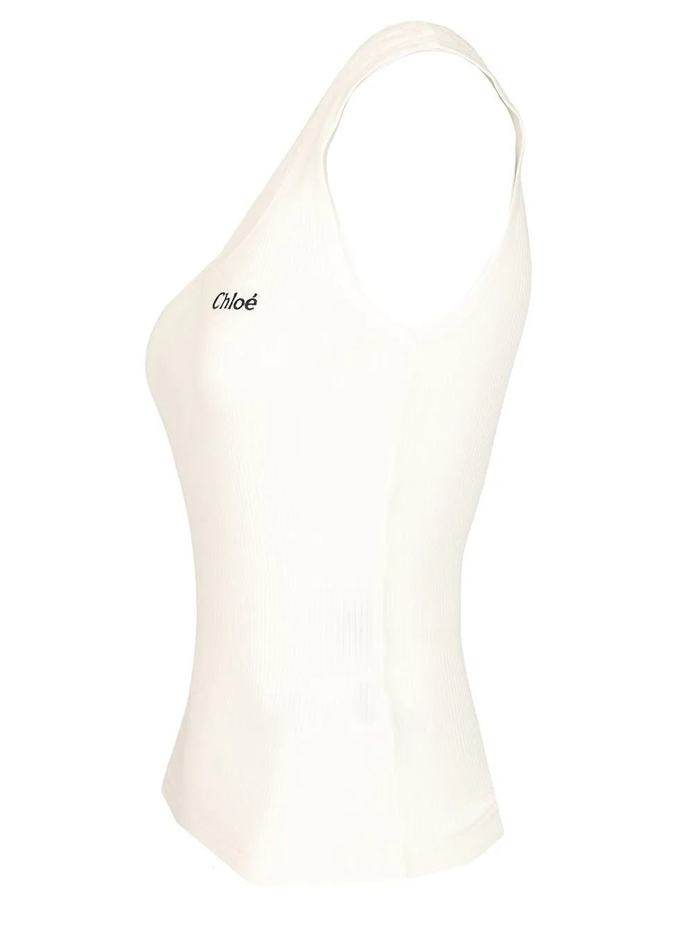 Ribbed Stretch Jersey Tops White sold by Wanan Luxury product image thumbnail 3