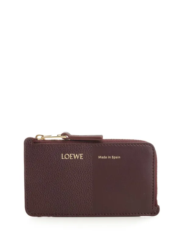 Card Holder With Coin Pocket Wallets Bordeaux made by Loewe