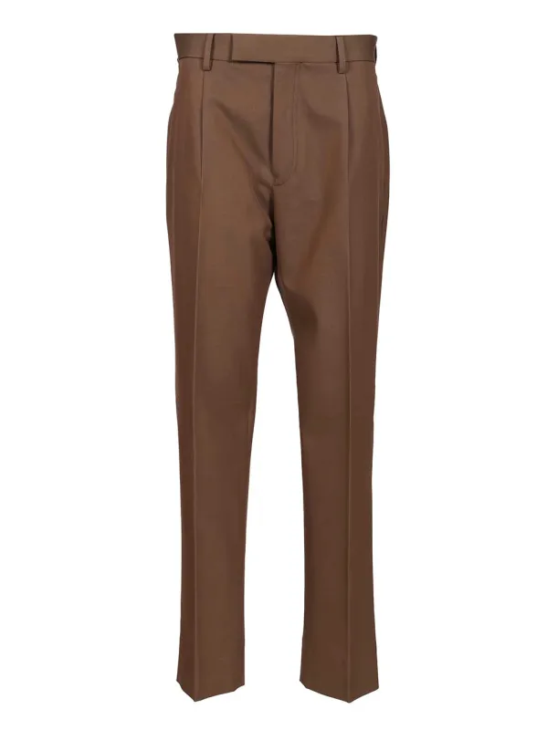 Dark Foliage Cotton And Wool Trousers Brown made by Ermenegildo Zegna