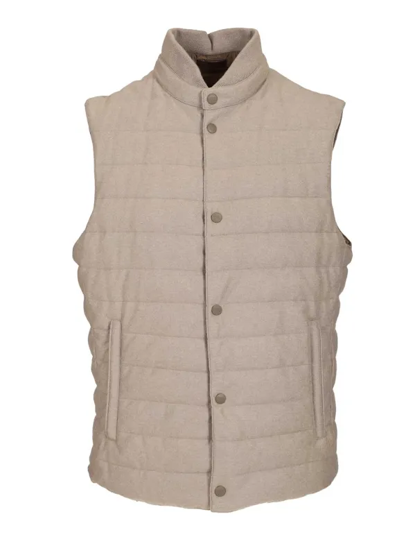 Quilted Vest Knitwear Beige made by Fedeli