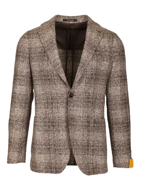 Blazer In Wool And Silk Jersey Jackets Brown sold by Wanan Luxury