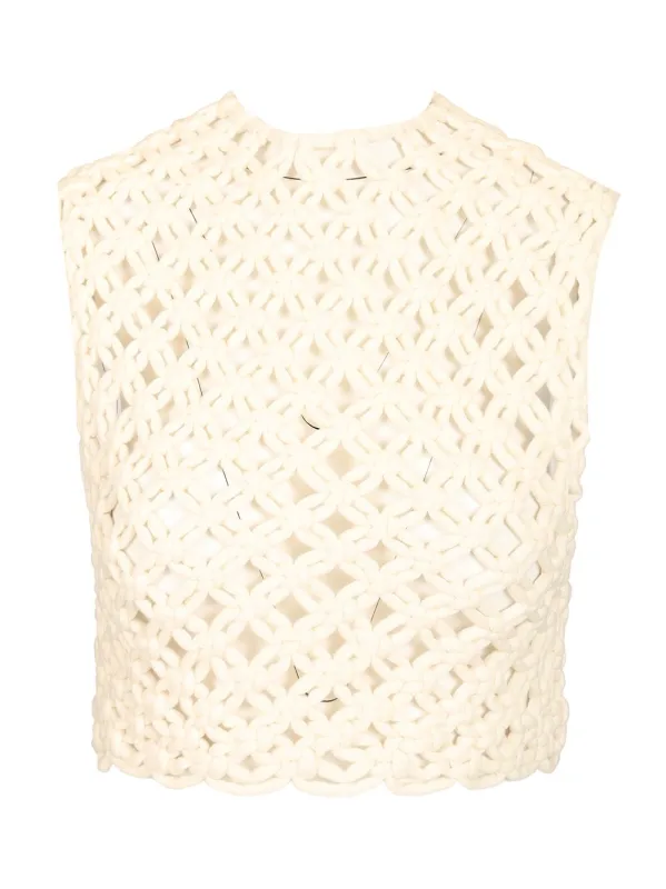 Knotted Top Tops White made by Alaia