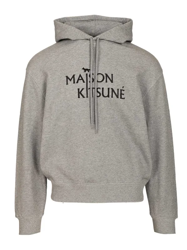 Sweatshirt With Hood Sweatshirts Grey made by MAISON KITSUNE