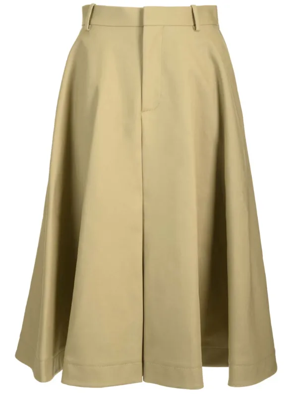 Wide Skirt With Ruffles Skirts Beige made by Bottega Veneta