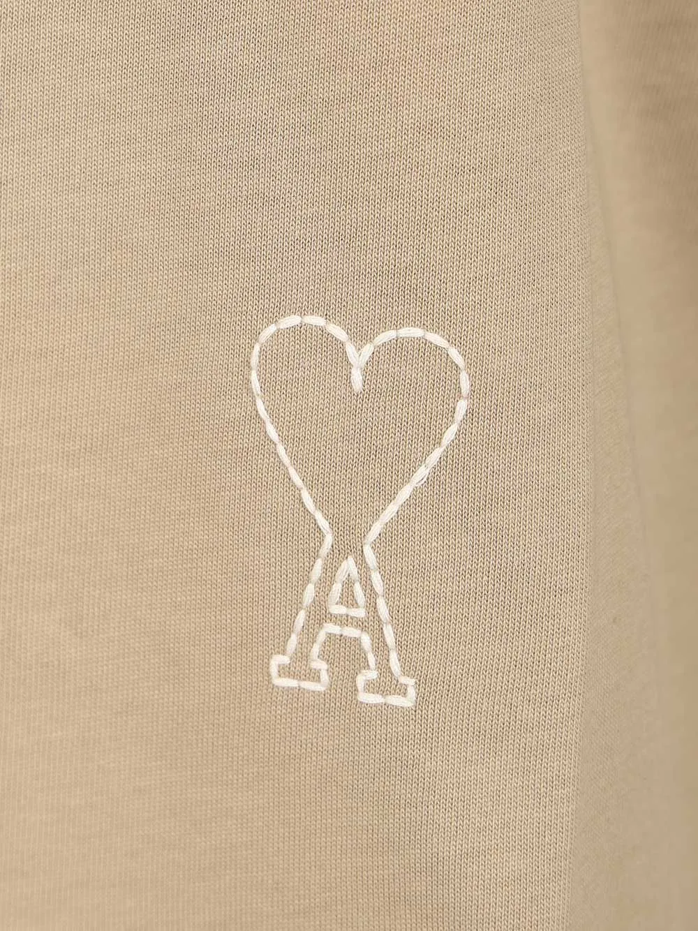 Short Sleeves Boxy Fit Teeshirt With Topstitched Ami De Coeur T-Shirt Beige sold by Wanan Luxury product image thumbnail 3