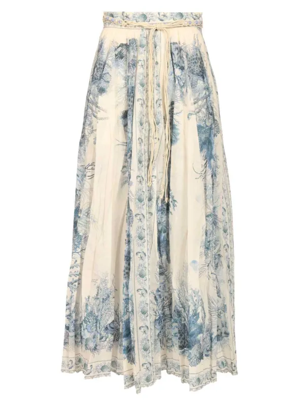 Wanderlust A-Line Maxi Skirt Skirts Blue sold by Wanan Luxury