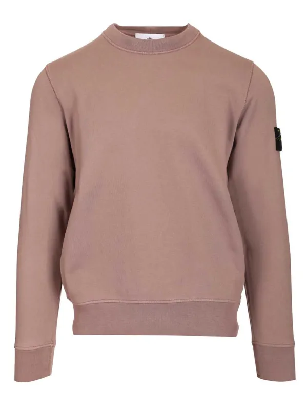 Organic Cotton Sweatshirt Sweatshirts Grey made by Stone Island