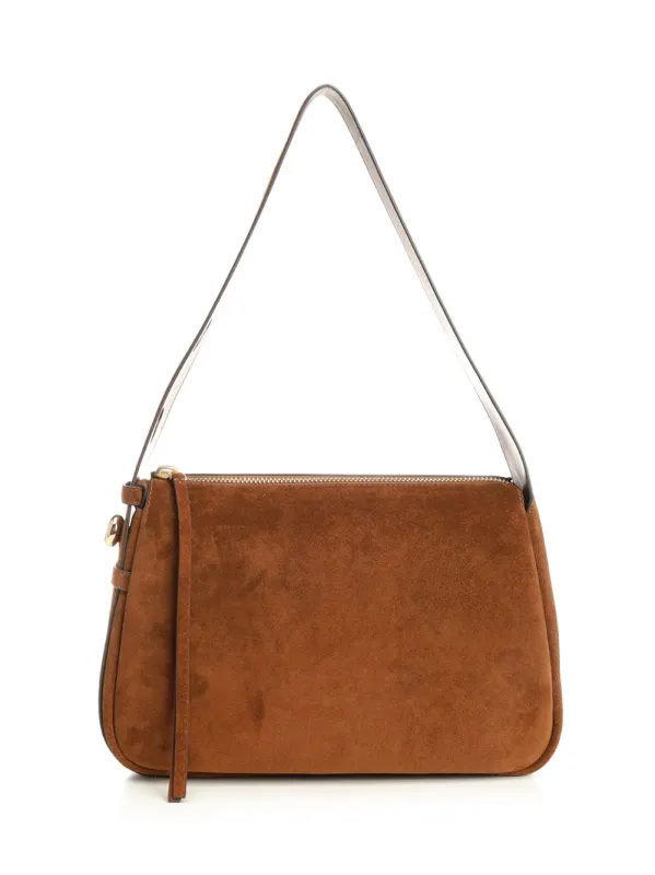 Romy Suede Shoulder Bag Shoulder Bags Beige made by Tory Burch