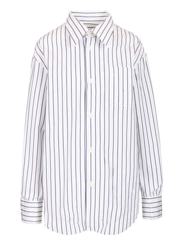 Wide Striped Shirt Shirts White made by Ami