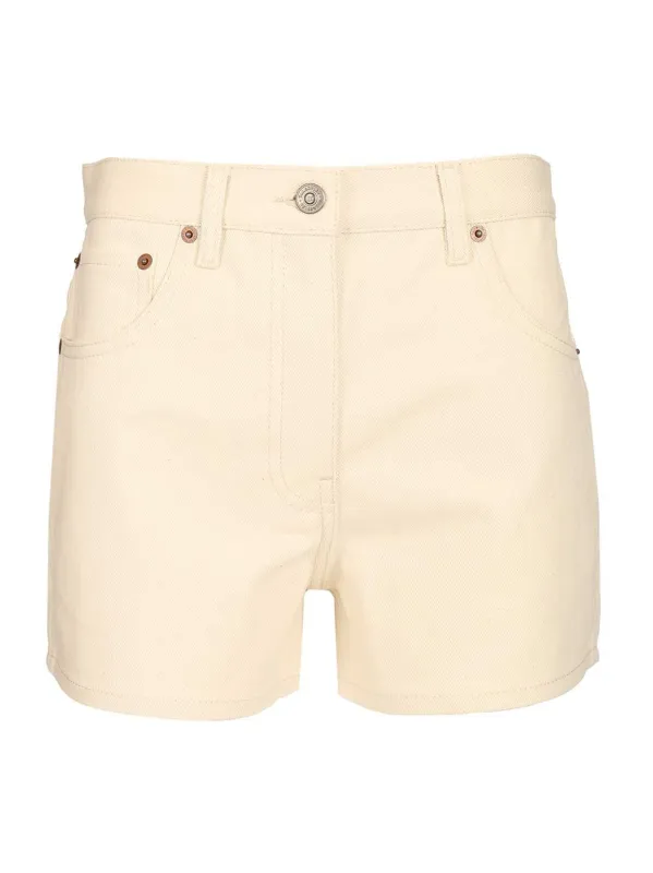 Denim Shorts Trousers White sold by Wanan Luxury