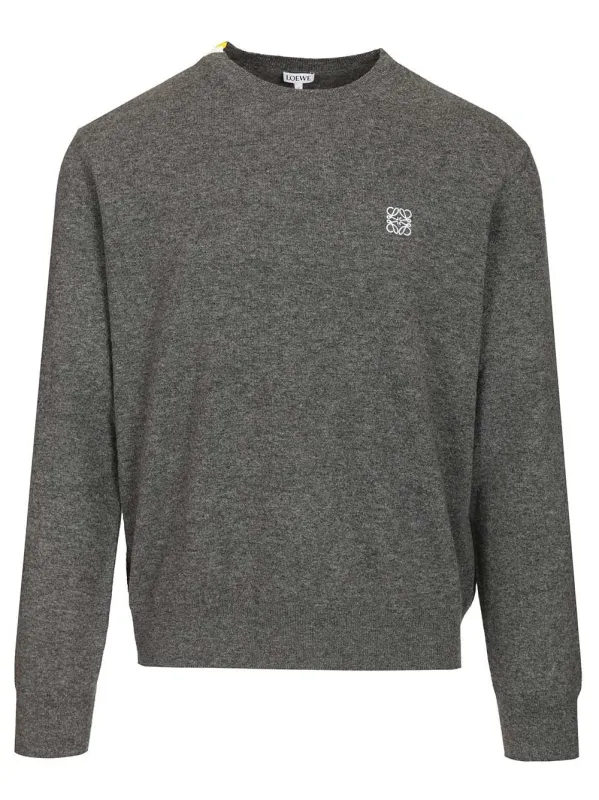 Wool Sweater Knitwear Grey made by Loewe