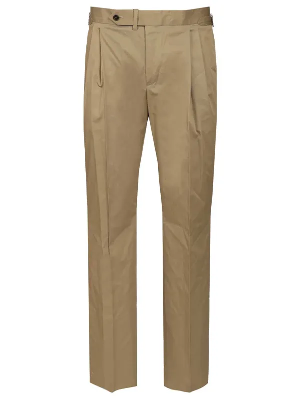 Stretch Gabardine Trousers Green made by Dolce & Gabanna