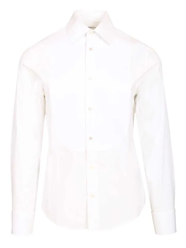 Slim-Fit Cotton Tuxedo Shirt Shirts White sold by Wanan Luxury