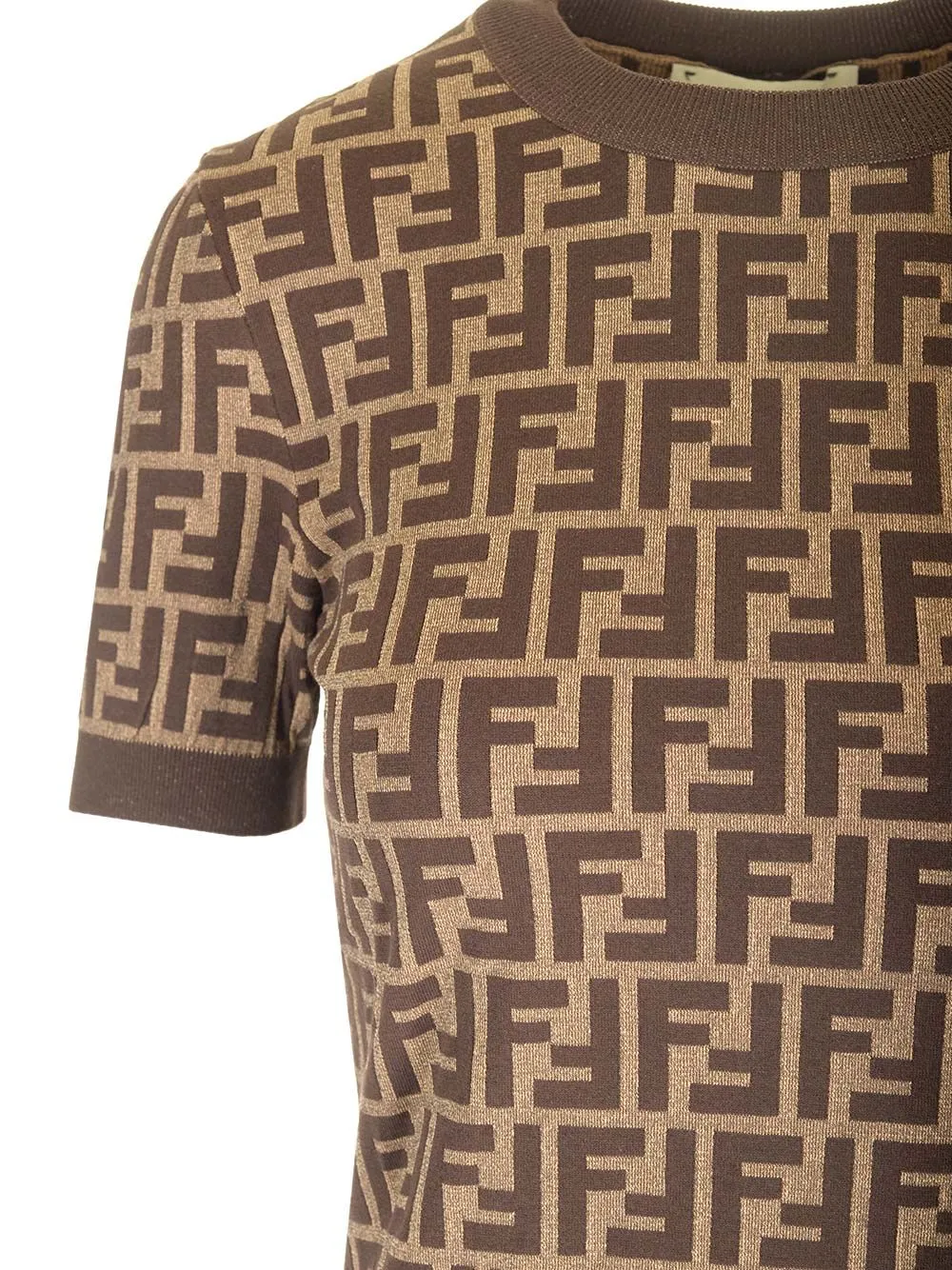 Ff Cotton Knit Top Knitwear Brown sold by Wanan Luxury product image thumbnail 3