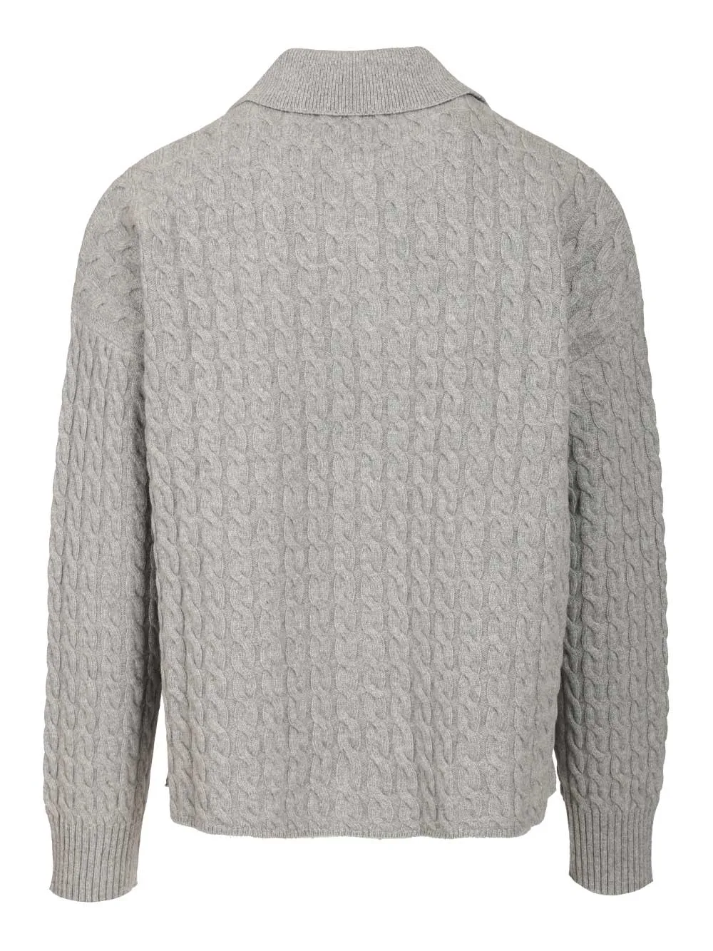 Cable-Knit Polo Shirt Knitwear Grey sold by Wanan Luxury product image thumbnail 2