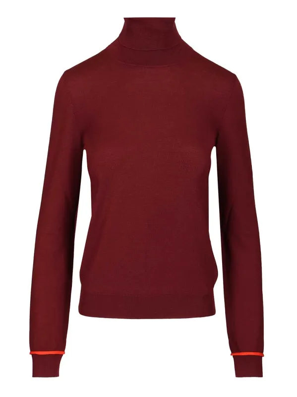 Wool Turtleneck Knitwear Bordeaux sold by Wanan Luxury