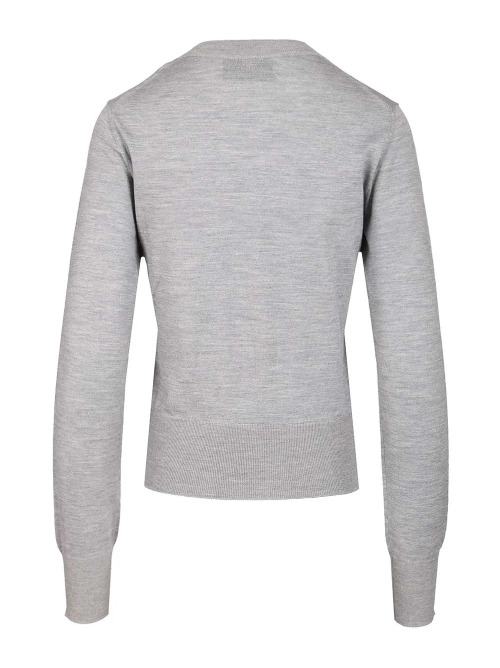 Crew Neck Sweater In Wool And Silk Knitwear Grey sold by Wanan Luxury product image thumbnail 2