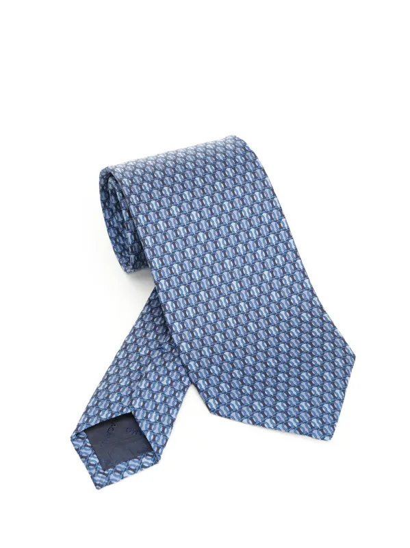 Ferragamo Monogram Ties And Bow Ties Blue made by Wanan Luxury