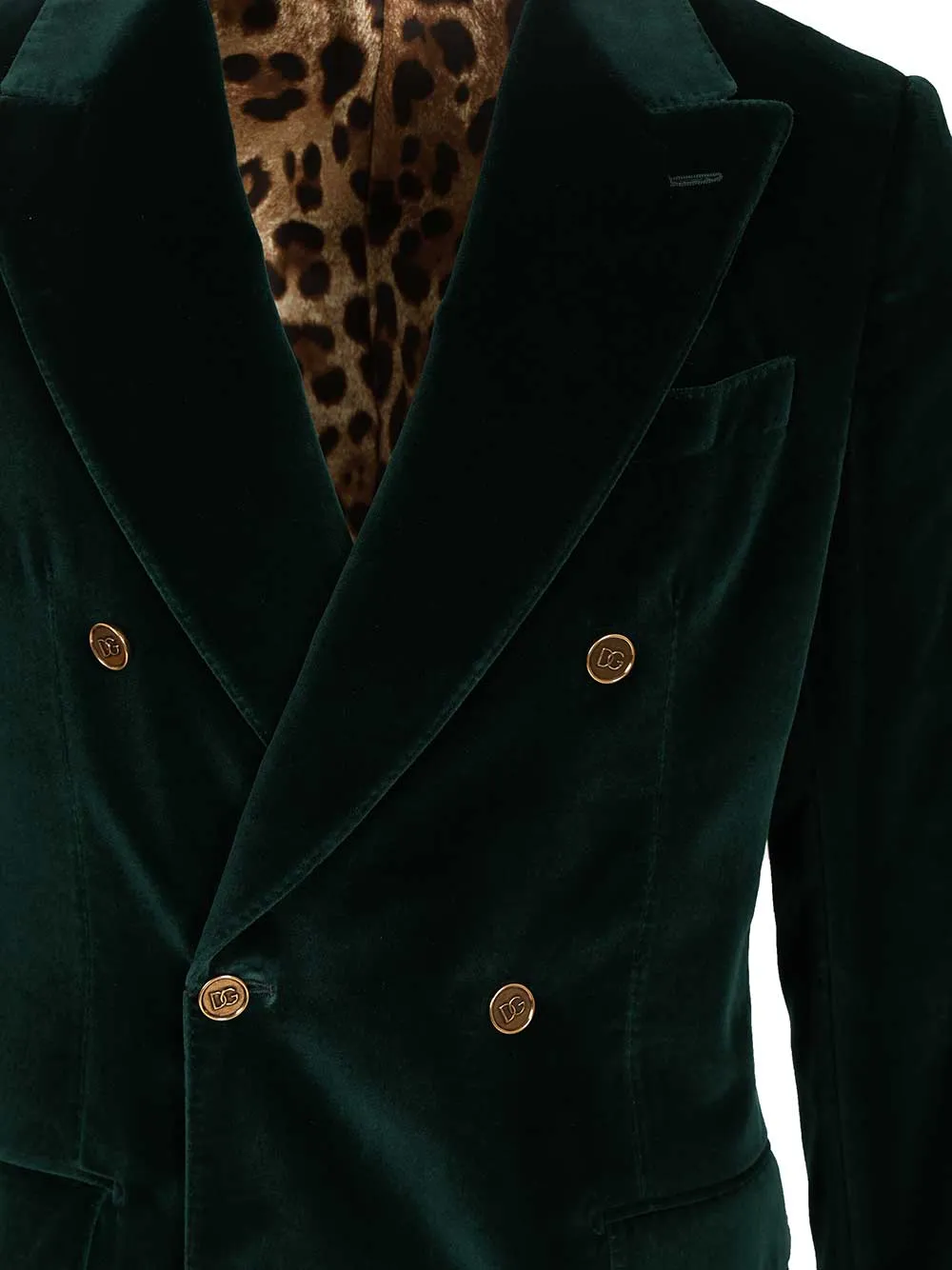 Double-Breasted Velvet Blazer Jackets Green sold by Wanan Luxury product image thumbnail 4