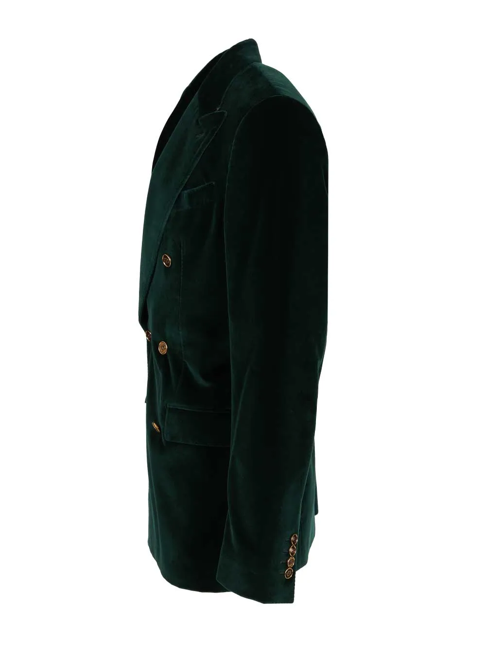 Double-Breasted Velvet Blazer Jackets Green sold by Wanan Luxury product image thumbnail 3