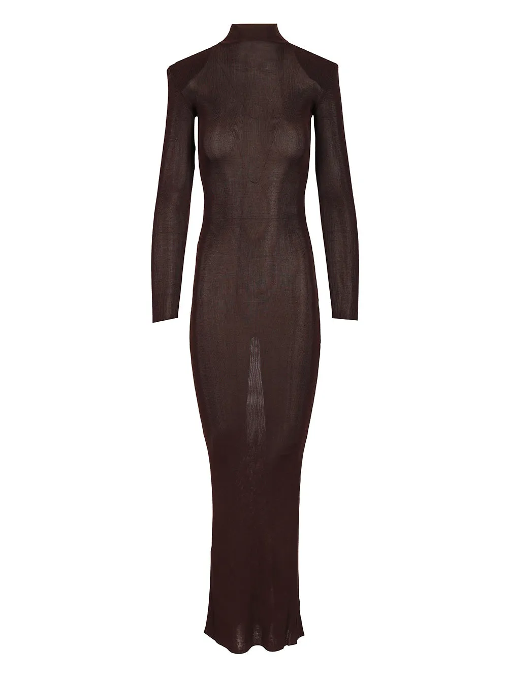 Long Viscose Knit Dress Dresses Brown sold by Wanan Luxury