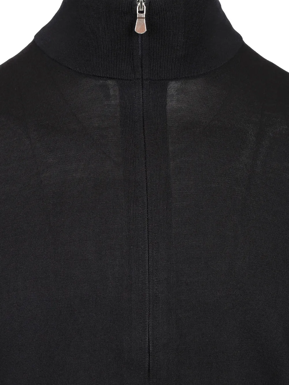 Cotton And Silk High Neck Zip Sweater Knitwear Blue sold by Wanan Luxury product image thumbnail 4