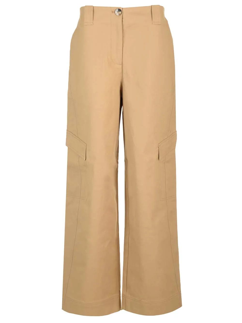 Cotton Canvas Cargo Trousers Beige sold by Wanan Luxury