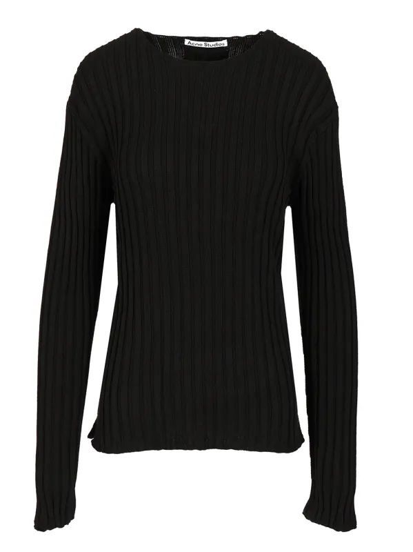 Crew Neck Sweater Knitwear Black made by Acne Studios