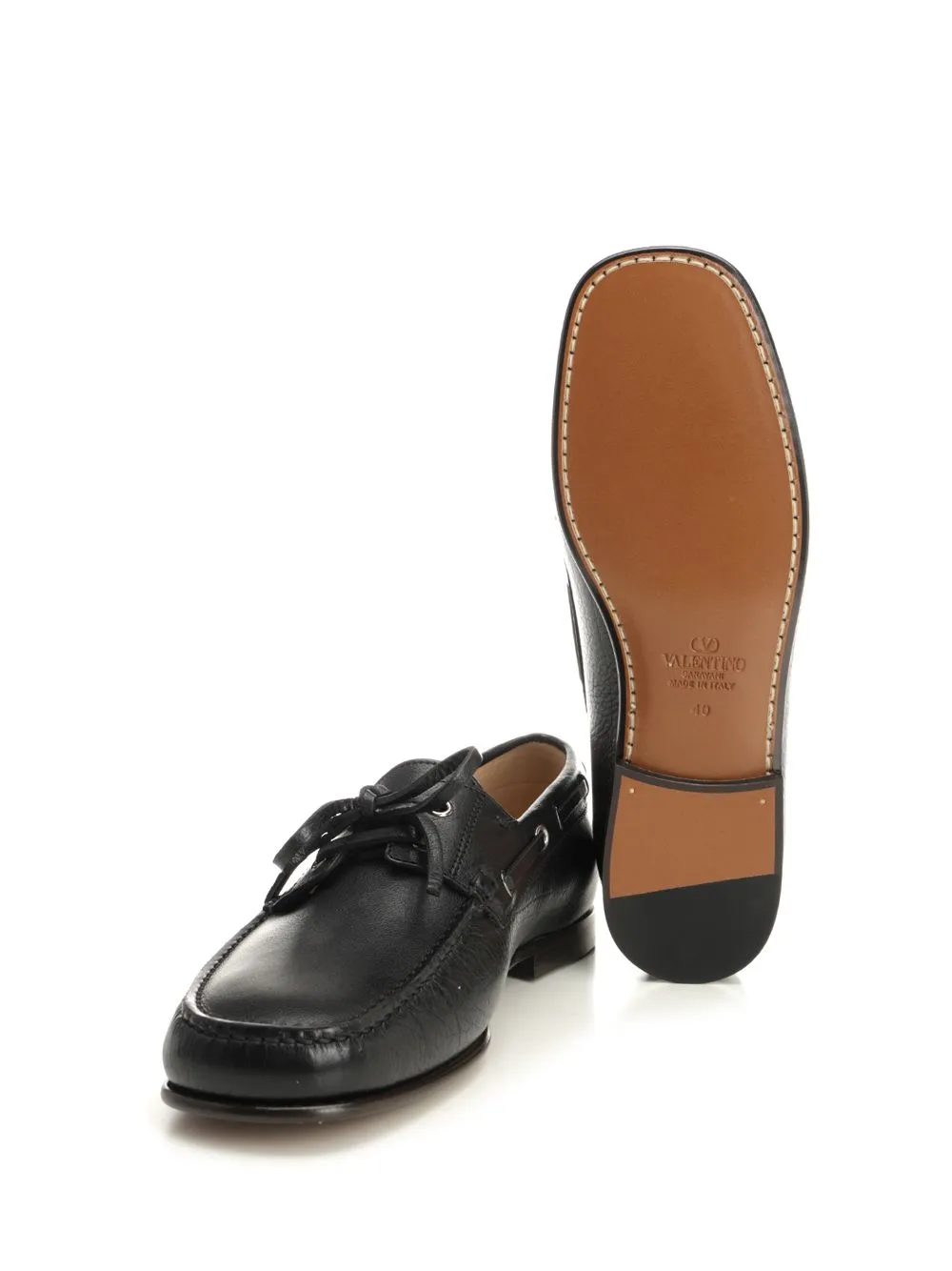 Leather Loafers With Logo Scarpe Basse Black sold by Wanan Luxury product image thumbnail 5