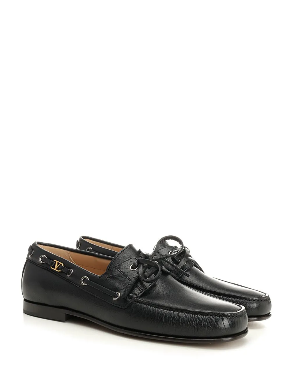 Leather Loafers With Logo Scarpe Basse Black sold by Wanan Luxury product image thumbnail 2