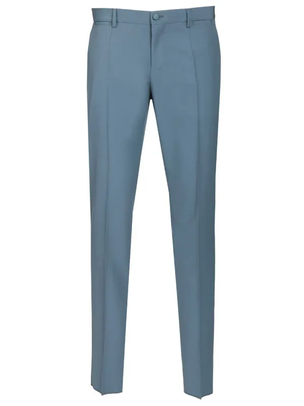 Wool Poplin Trousers Light Blue sold by Wanan Luxury