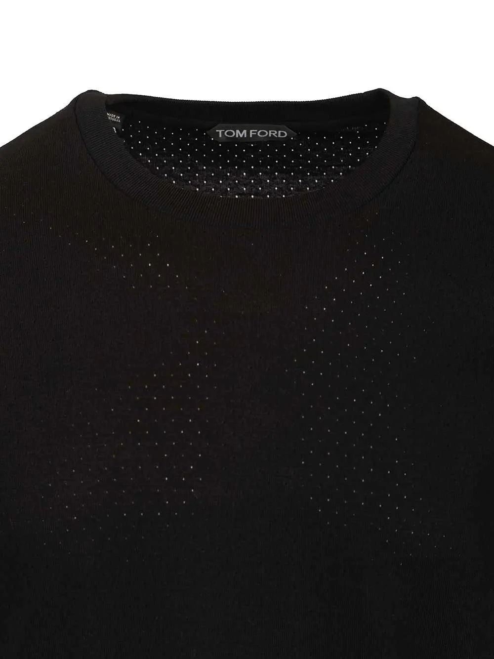 Perforated Ribbed T-Shirt Black sold by Wanan Luxury product image thumbnail 3