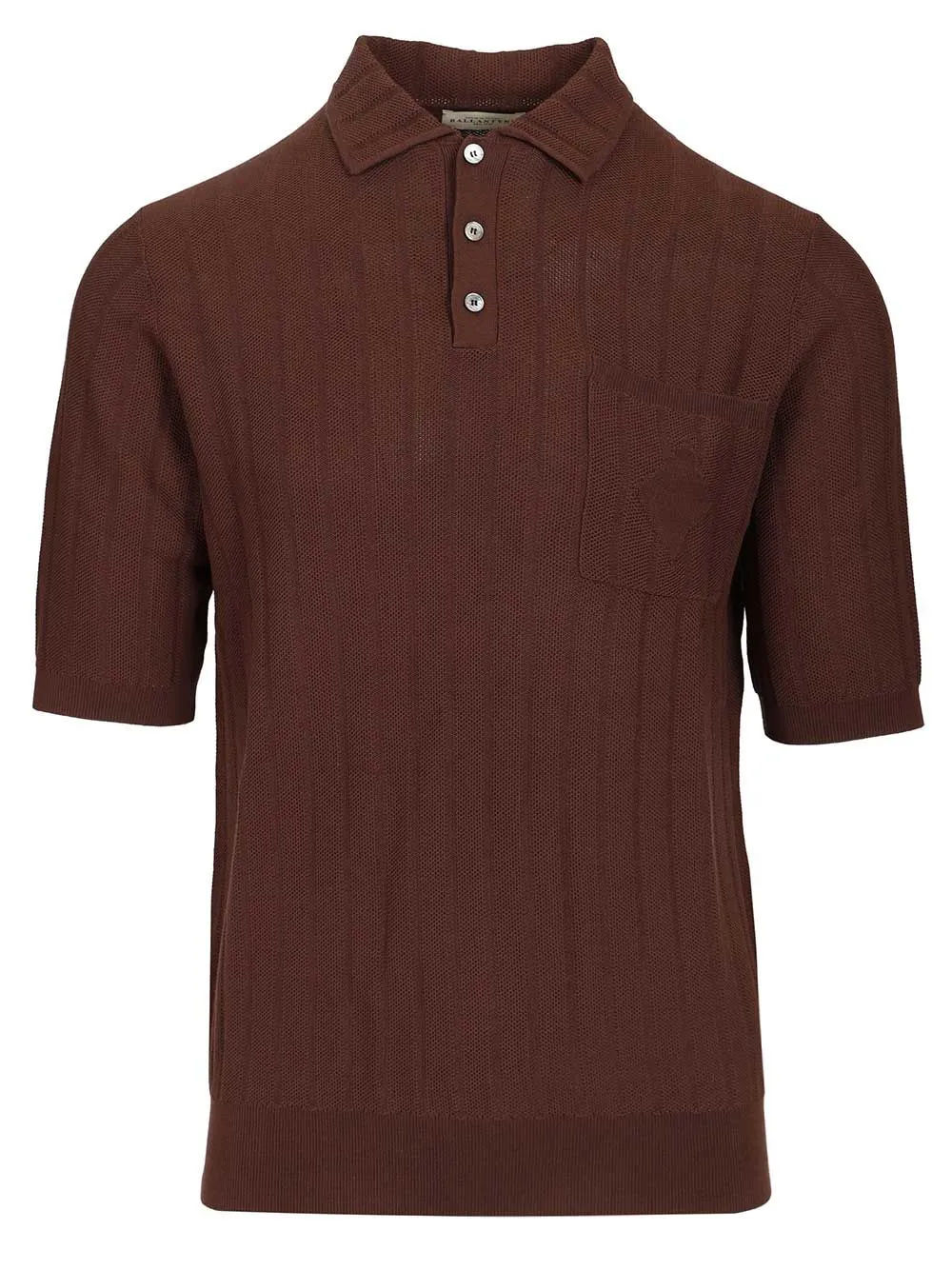 Cotton Knit Polo Shirt Brown sold by Wanan Luxury