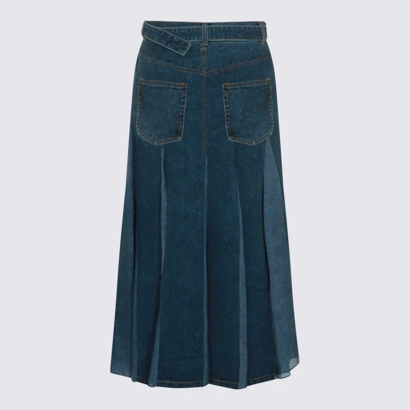 Skirts Blu E Verdi made by Sacai