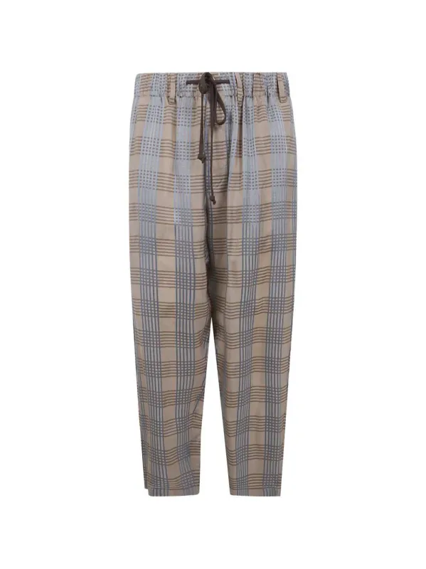 Tartan Drawstring Trousers made by UMA WANG