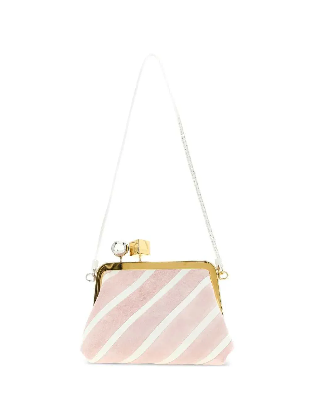 Berlingot Striped Patchwork Clutch sold by Wanan Luxury