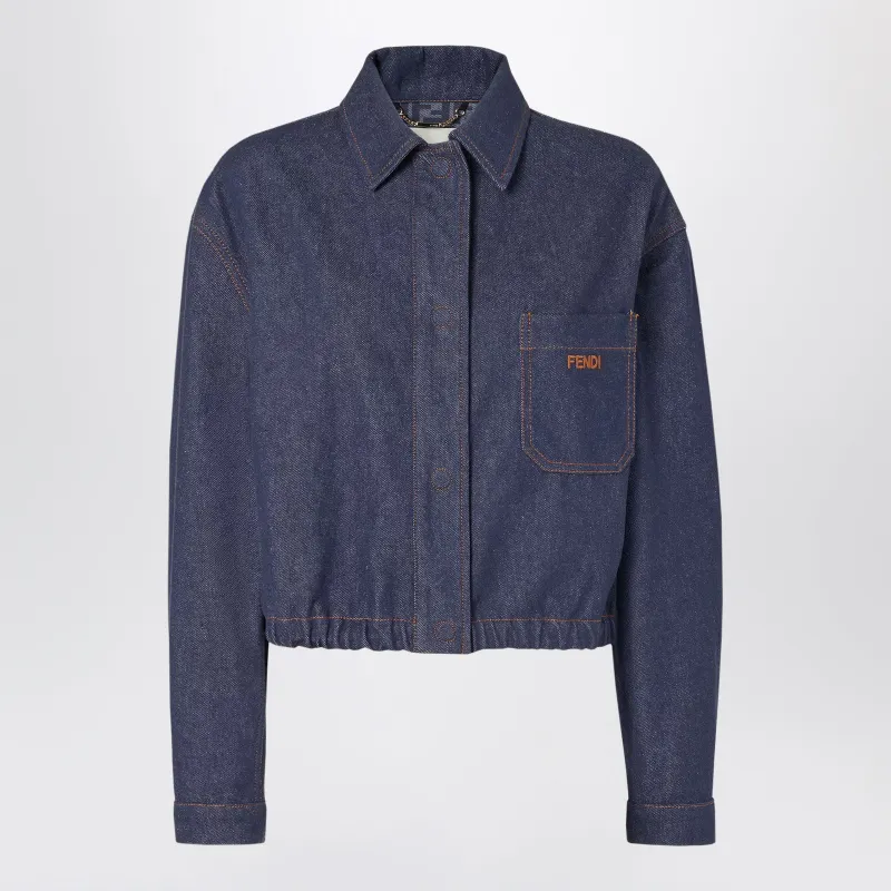 Navy Blue Denim Jacket sold by Wanan Luxury