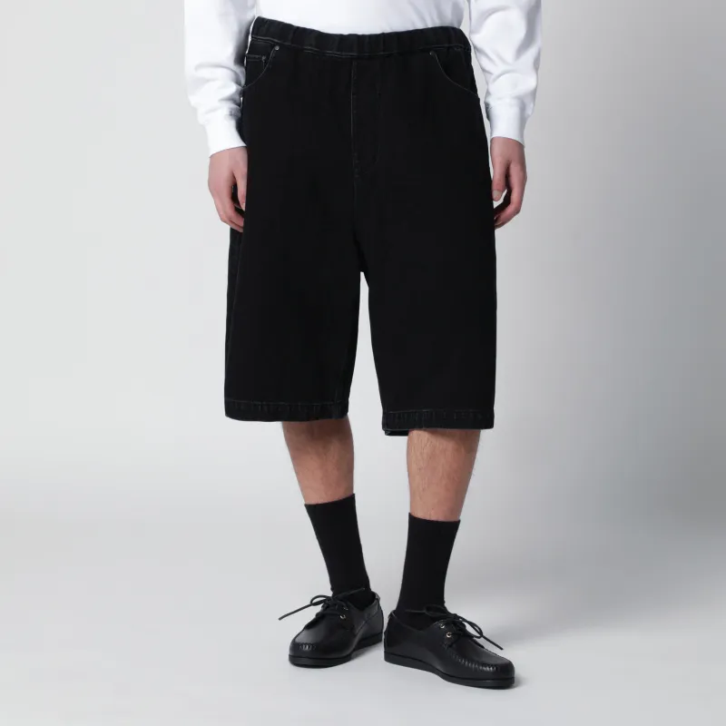 Baggy Bermuda Shorts In Black Denim made by Entire Studios