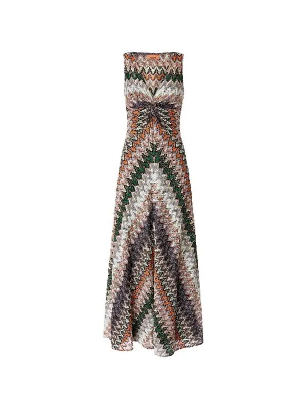 Long Dress With V-Neck And Pattern made by Missoni