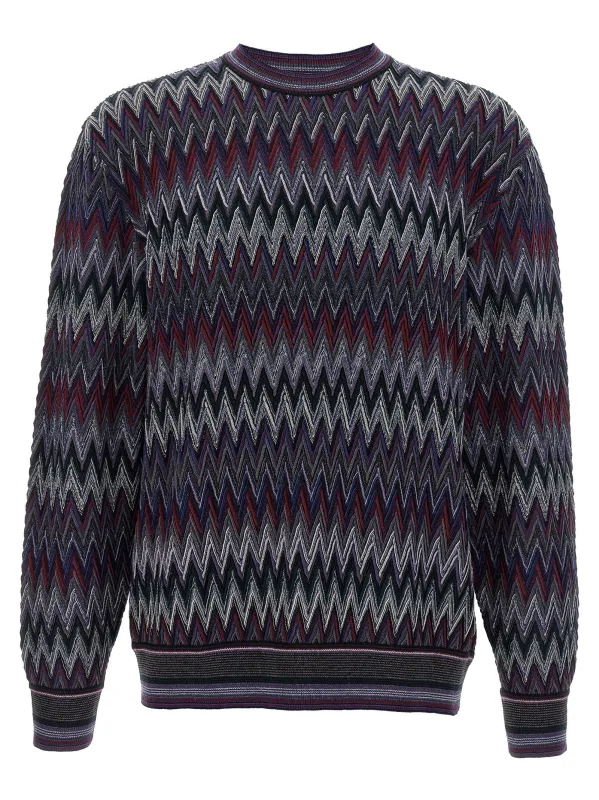 Zigzag Pattern Sweater Sweaters And Cardigans Blue made by Missoni