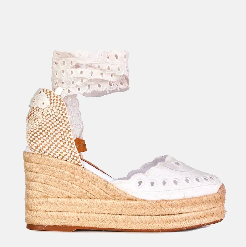 Flat Shoes White made by Wanan Luxury