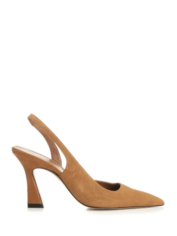 Vinnie 85 Suede Slingbacks Pumps Beige made by Stuart Weitzman