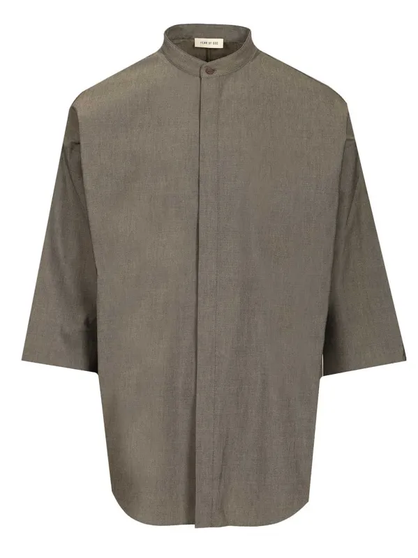 Mandarin Relaxed Shirt Ss Shirts Grey made by Fear of God