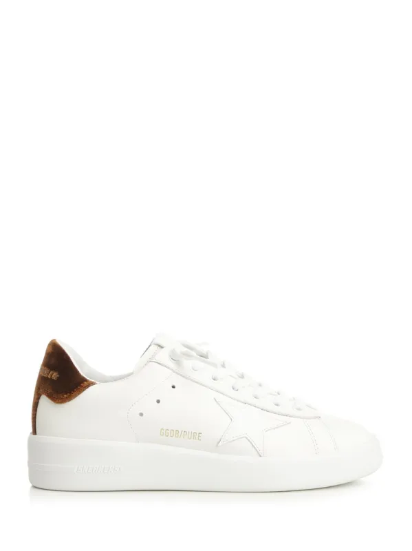 Pure Star Leather Upper Toe Tongue And Star Velvet Heel Sneakers White sold by Wanan Luxury