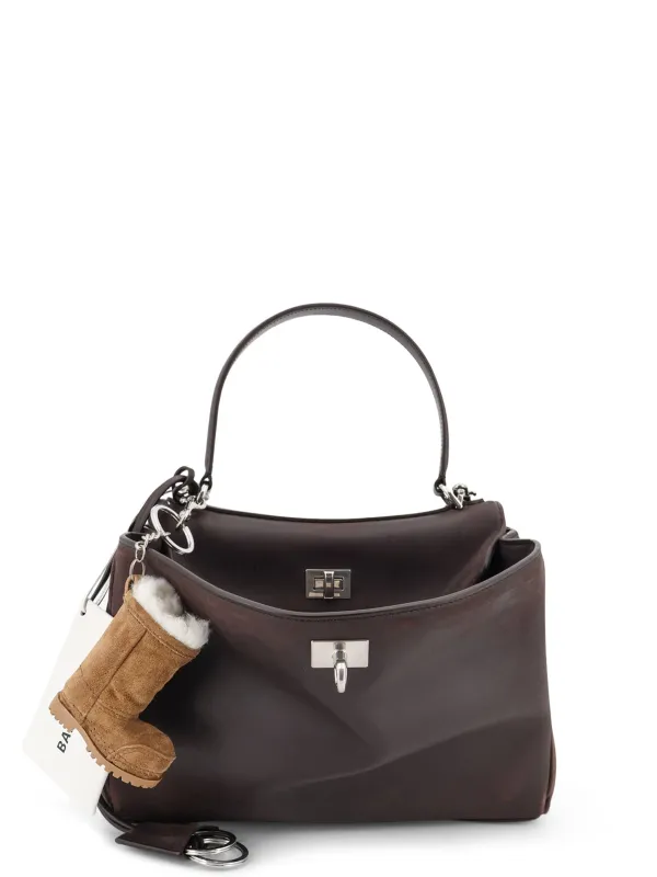 Rodeo S Leather Crossbody Bag With Vintage Motif made by Balenciaga