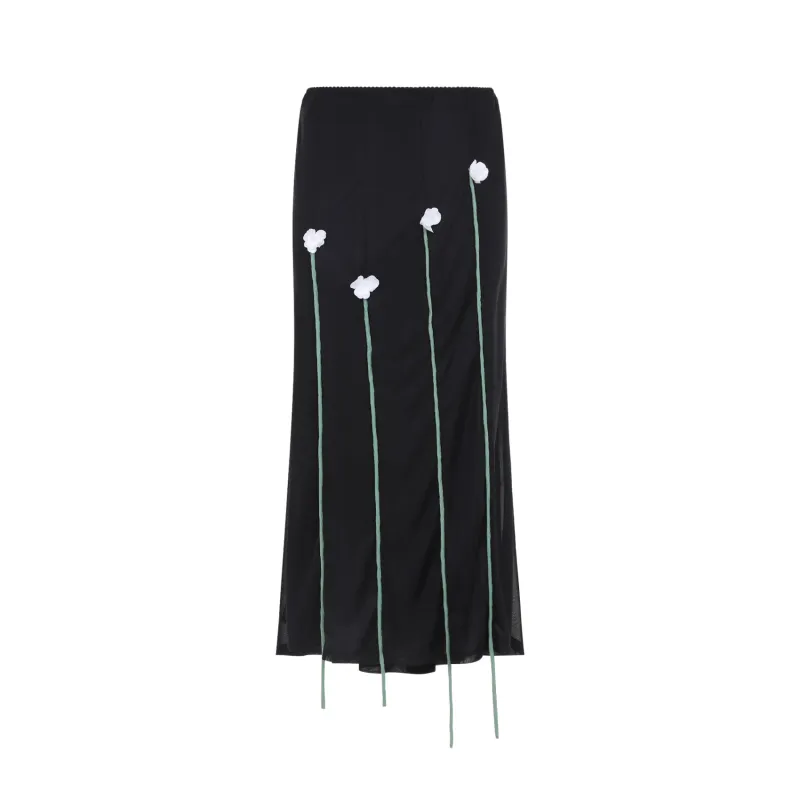 Midi Skirts Black sold by Wanan Luxury