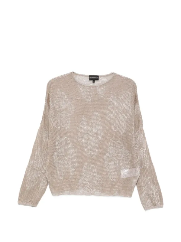 Embroidered Crewneck Sweater made by Emporio Armani