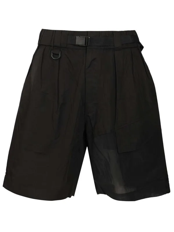 Cotton Blend Cargo Bermuda Shorts Trousers Black made by Y-3